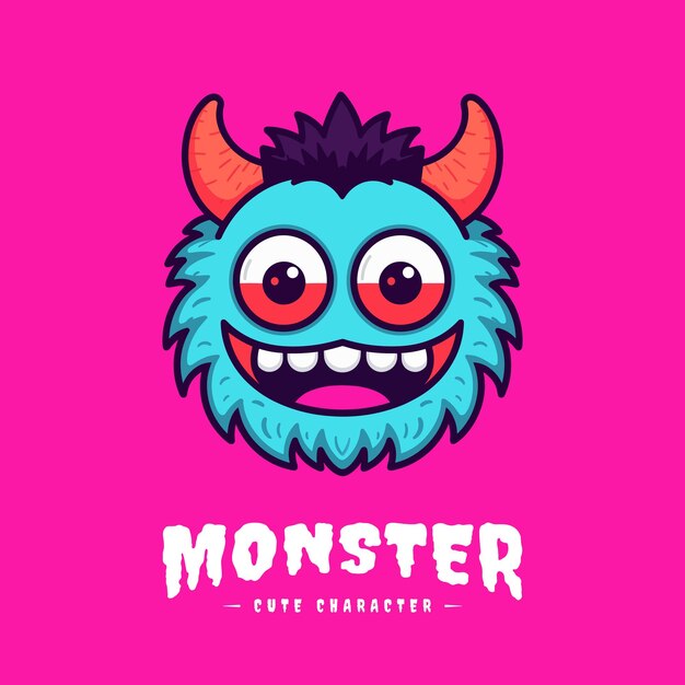 Vektor charmantes kawaii-monster, eine süße und entzückende illustration