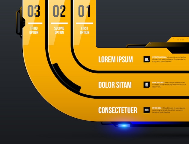 Vektor chart vorlage mit drei runden streifen