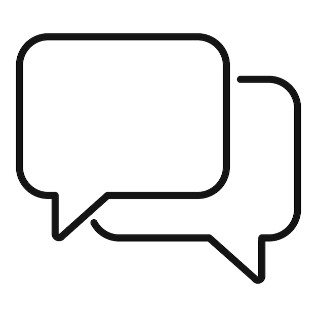 Chat-Blase-Symbol-Umrissvektor Web-Schnittstelle Telefon-Push