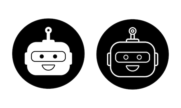 Chat-Bot-Logo-Designkonzept Virtueller intelligenter Assistent Bot-Symbol Roboterkopf Kundendienst Chat-Bot-Vektorillustration