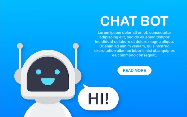 Chat Bot, Roboter virtuelle Unterstützung. Sprachunterstützungsdienst-Bot. Online-Support-Bot