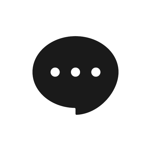 Chat-Bubble-Sprache schwarzer Ikonenvektor