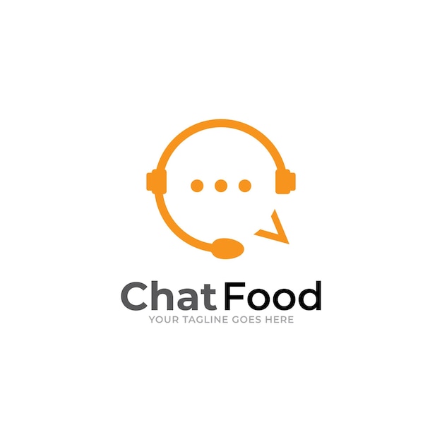 Chat-food-logo-vektorvorlage