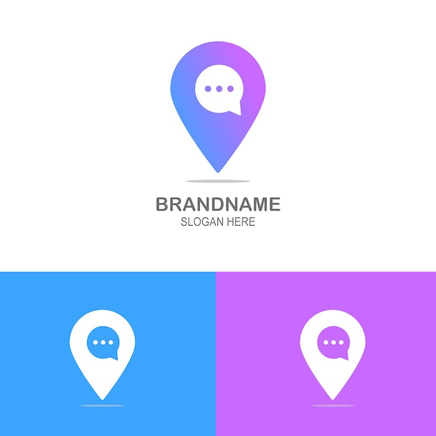 Vektor chat-location-logo-design moderne idee