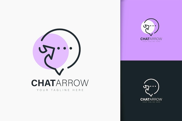 Chat-pfeil-logo-design linearer stil