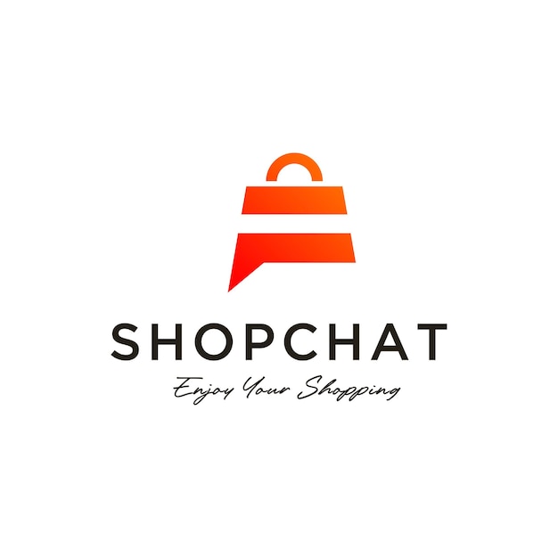 Chat shop logo design template shopping logo vektor icon illustration design