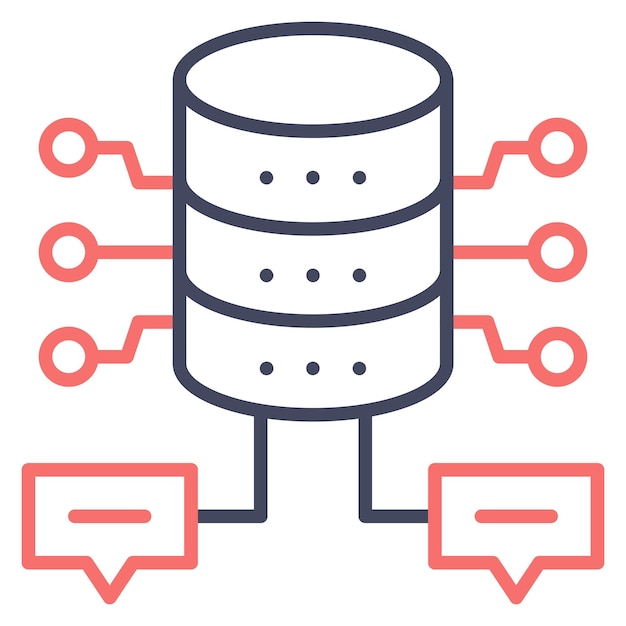 Chat-Vektor-Illustrationsstil der Datenbank