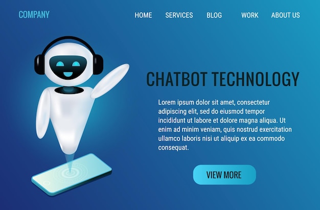 Chatbot-Assistent in Roboterform mit künstlicher Intelligenz im 3D-Stil