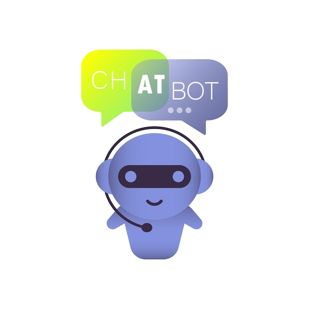 Chatbot-Illustration oder Online-Assistent-Bot-Zielseitenvorlage