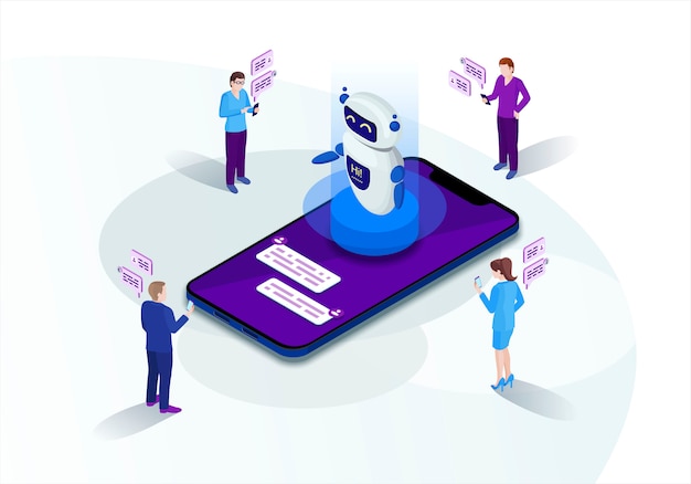 Chatbot isometrische vektor-illustration