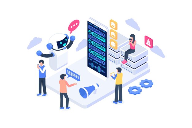 Chatbot-Messenger-Konzeptillustration