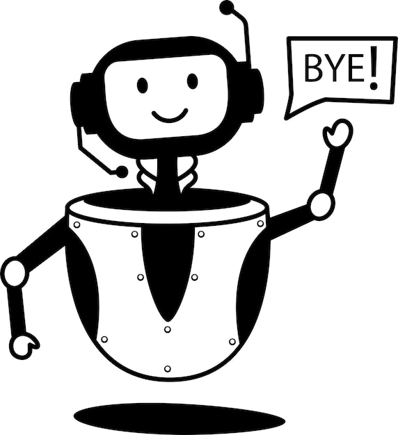 Chatbot mit Good bye Message-Konzept Client Closing Bubble Vektor-Icon-Design Chatterbot-Symbol