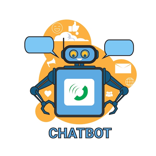 Chatbot-symbol konzept unterstützung roboter technologie digital chat bot-anwendung