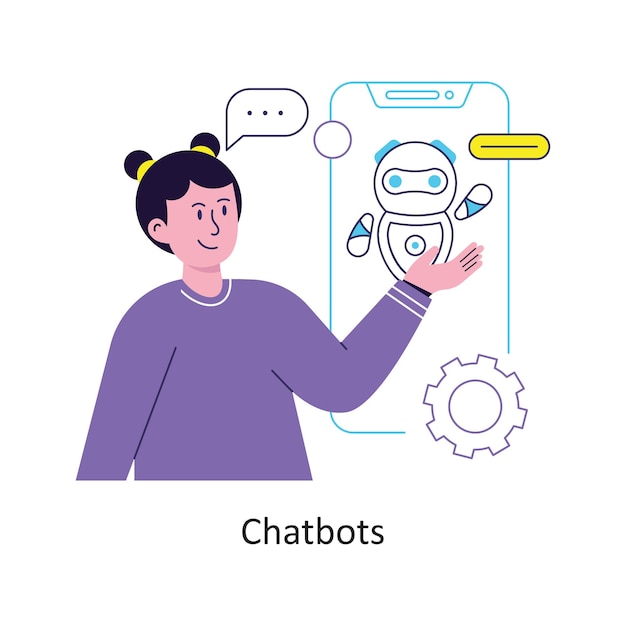 Vektor chatbots mit flachem design-vektor-stock-illustrationen