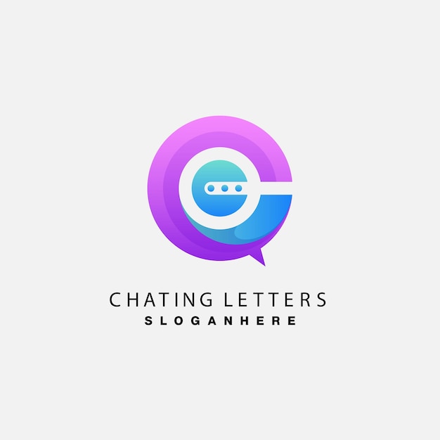 Vektor chatten buchstaben logo farbverlauf bunte design-ikone