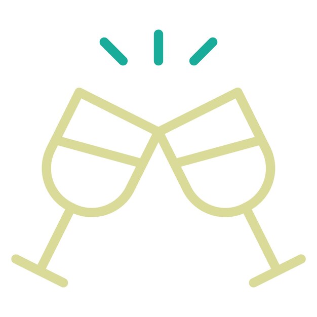 Cheers-vektor-ikonen-illustration des neujahrs-ikonensets