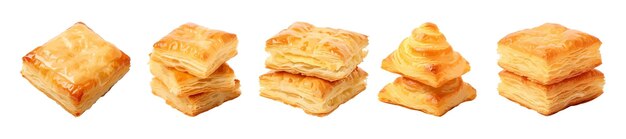 Cheese puff pastry vektor-set isoliert auf weißem hintergrund