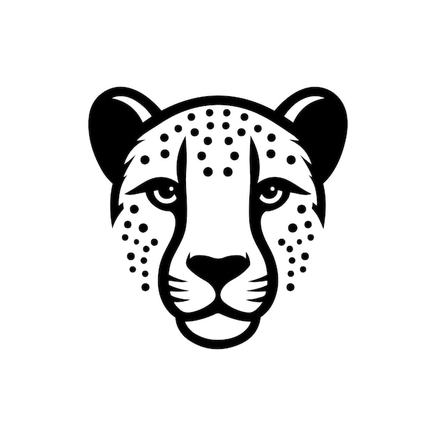 Cheetah-kopf-vektor-illustration isoliert auf weißem hintergrund cheetah-logo-ikonen entwerfen vektor