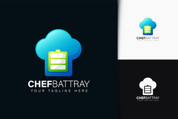 Chef battray logo-design mit farbverlauf