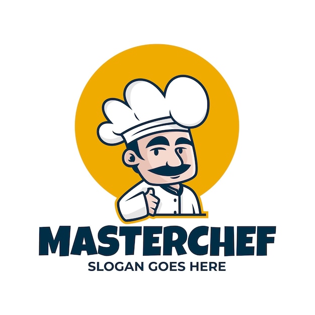 Chef-logo-maskottchen-cartoon-vektor
