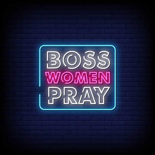 Chef women pray neon signs style text