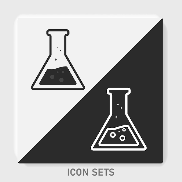 Chemie-Glasbecher-Symbol im Vektor