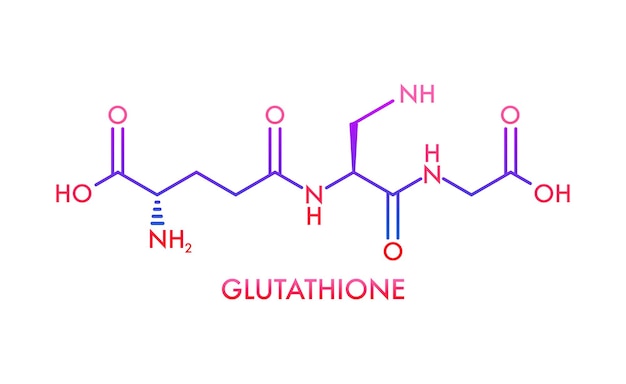 Vektor chemische formel von glutathion reduziertes glutathion gsh vitaminlösungskomplex vektorstockillustration
