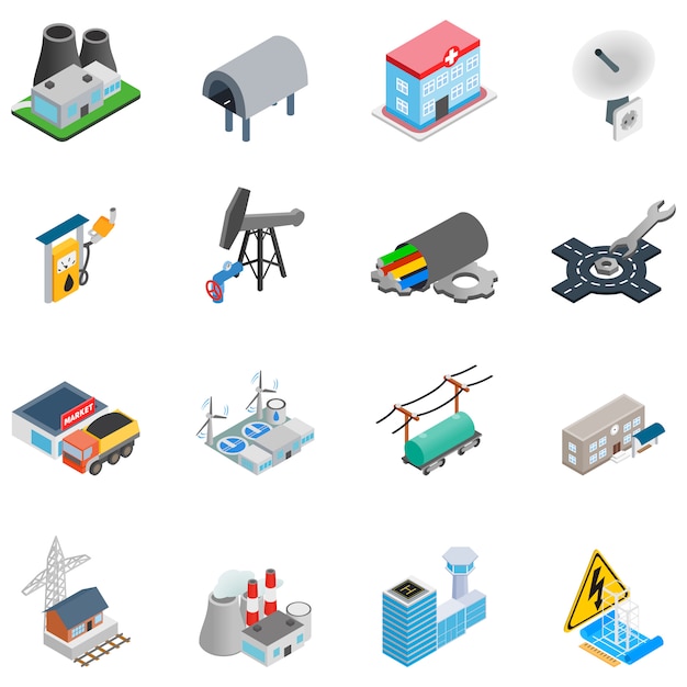 Chemische unternehmen icon set