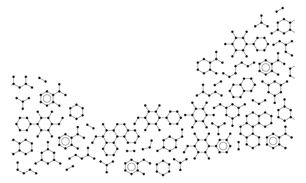 Chemische Verbindung Hintergrund Biotechnologie grafisches Knotenmuster Vektorillustration
