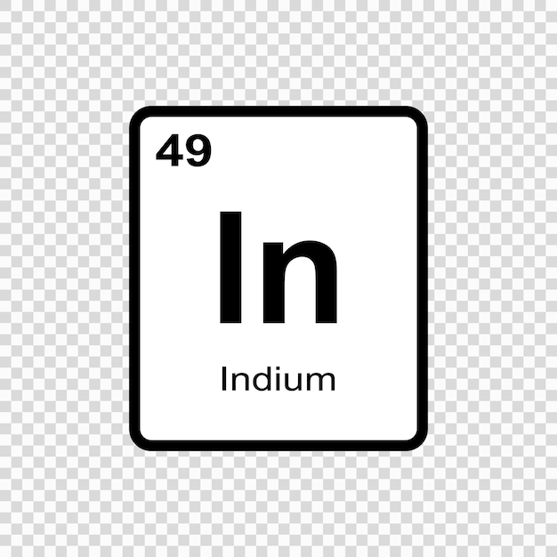 Chemisches element indium-vektor-illustration