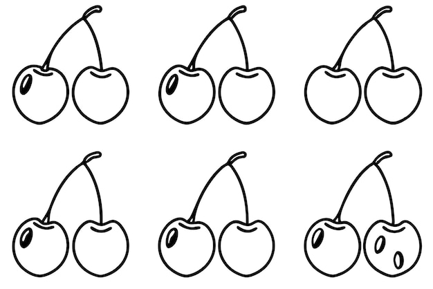 Cherry Line Art schöne minimalistische Illustration