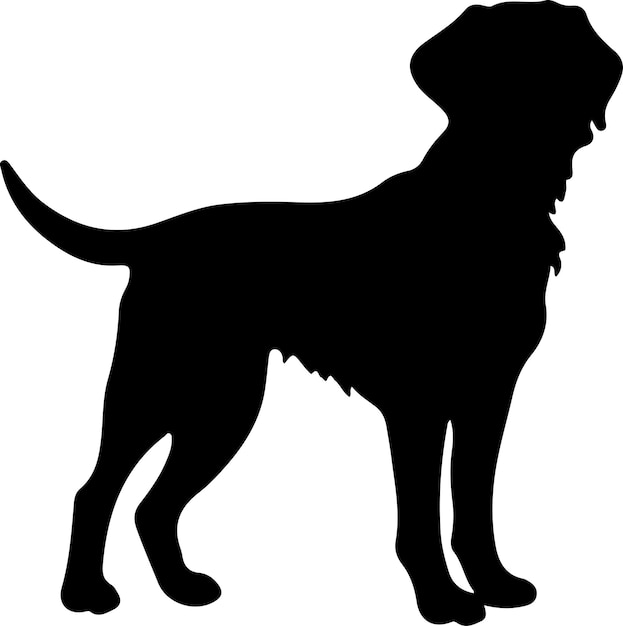 Vektor chesapeake bay retriever schwarze silhouette mit durchsichtigem hintergrund