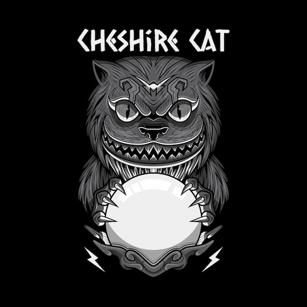 Vektor cheshire-katze dunkle fantasy-illustration