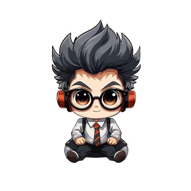 Vektor chibi gamer mann