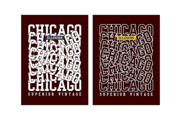 Chicago-typografie-design für t-shirt-druck