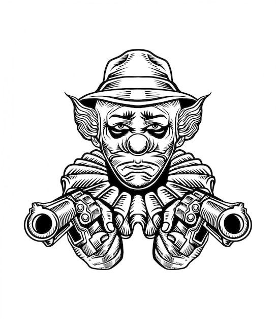 Vektor chicano clown gun-vektor-illustration