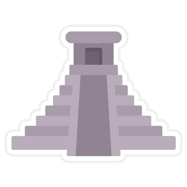 Vektor chichen itza-icon-vektorbild kann für wahrzeichen verwendet werden