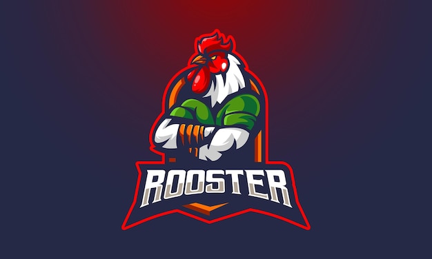 Chicken rooster esport-gaming-maskottchen-logo fighting cocks cartoon für ihr teamx9