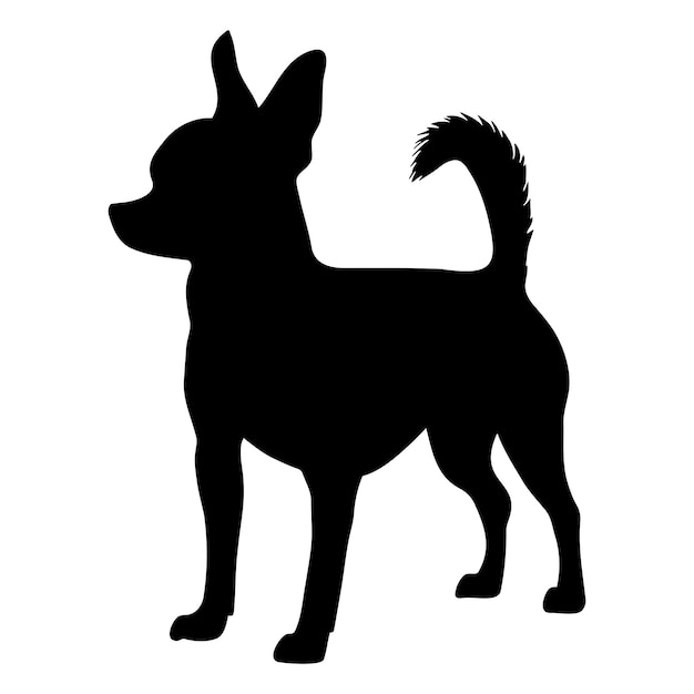 Chihuahua-Hundesilhouette, Symbol, Vektorillustration