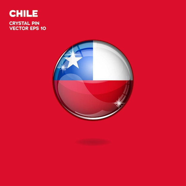 Vektor chile-flagge 3d-schaltflächen