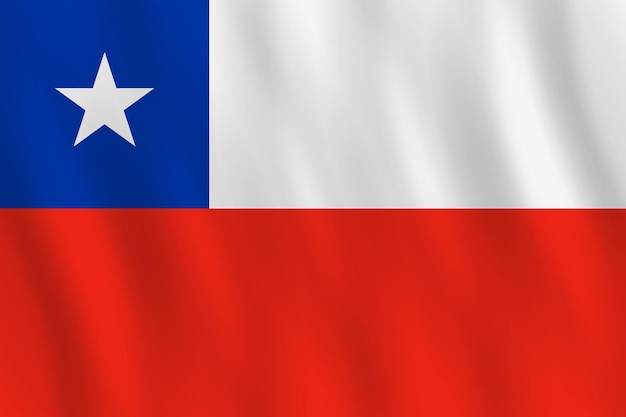 Chile-Flagge mit wehender Wirkung, offizieller Anteil.