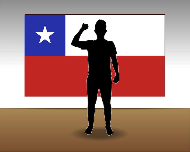 Chile-Flagge-Papier-Textur-Ein-Stück-Element-Vektor-Design