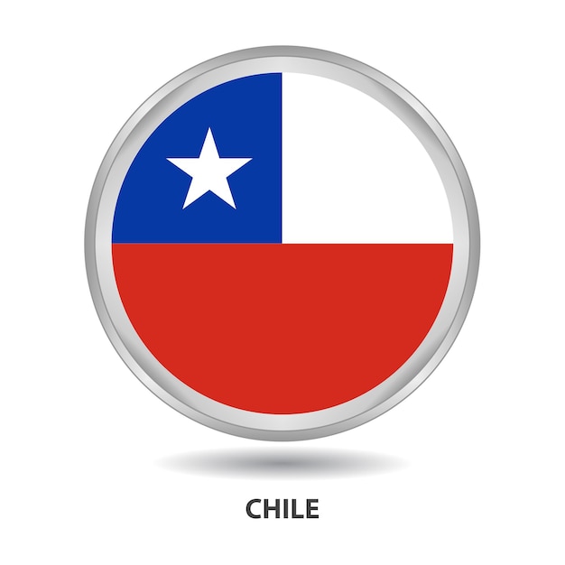 Vektor chile-flaggenabzeichen, symbol, schaltfläche, vektorserie