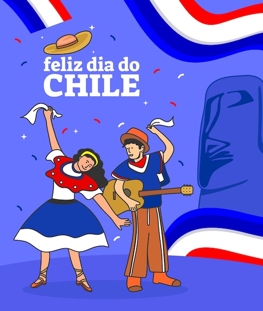 Chile patrias fiestas day festliches werbeplakatjpg