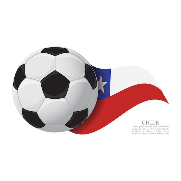 Chile winkende flagge mit einem fußball fußballteam-unterstützungskonzept