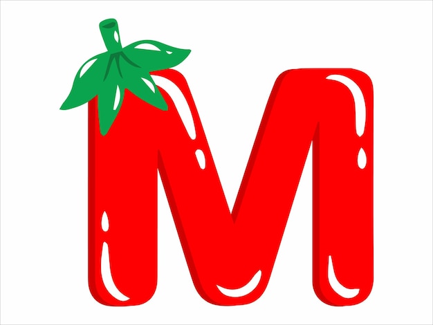 Chili-Alphabet mit dem Buchstaben M
