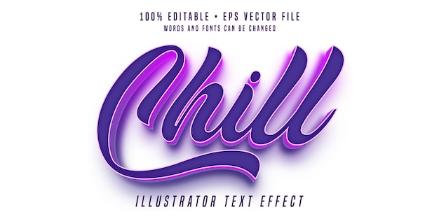 Chill editierbarer texteffekt 3d-schriftart