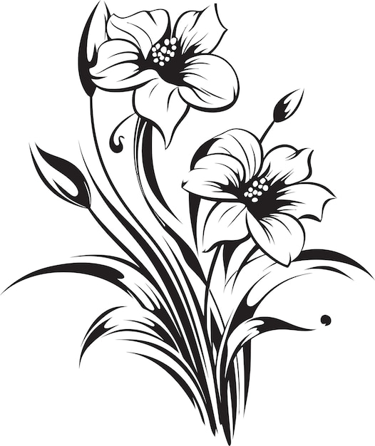 Chill geküßt petal sketch vector monochrome icon frosty winter bloom elegant black icon