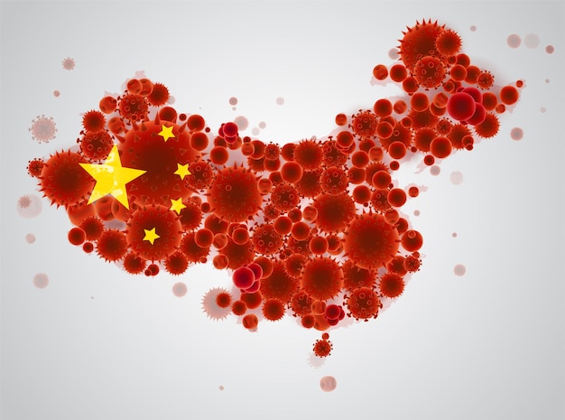 China karte. coronavirus