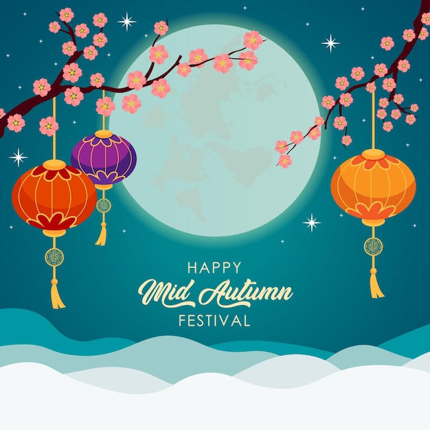 Vektor chinese mid autumn festival vector asiatischer urlaubsvektor